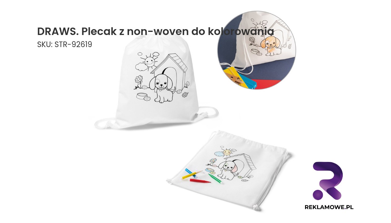 DRAWS plecak z materiału non-woven do kolorowania