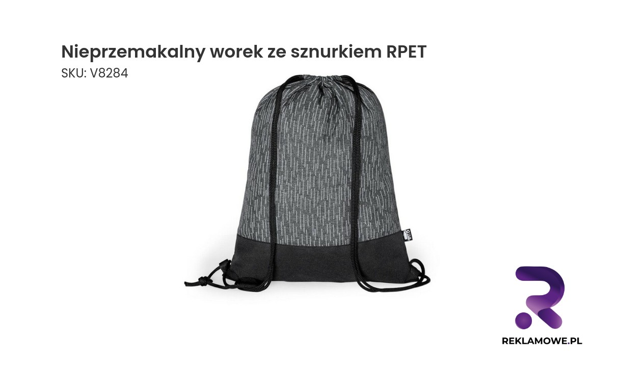 Nieprzemakalny worek ze sznurkiem wykonany z RPET