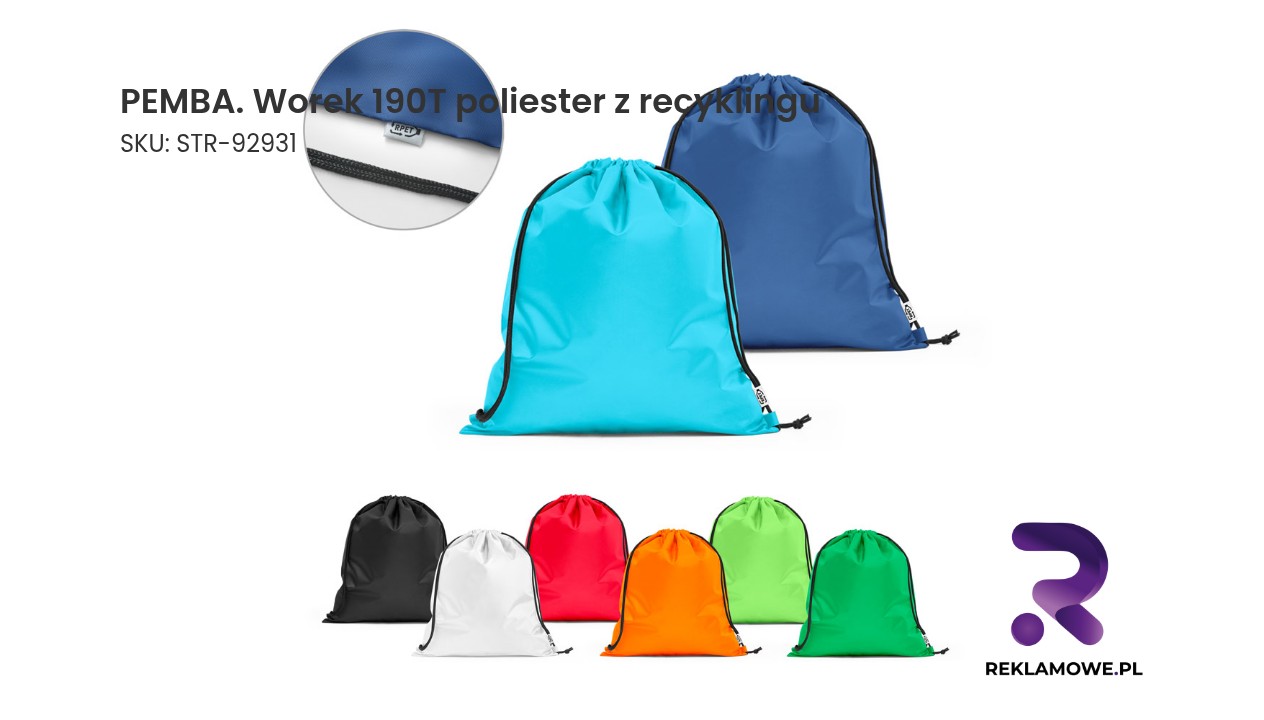 PEMBA worek z recyklingowanego poliestru 190T