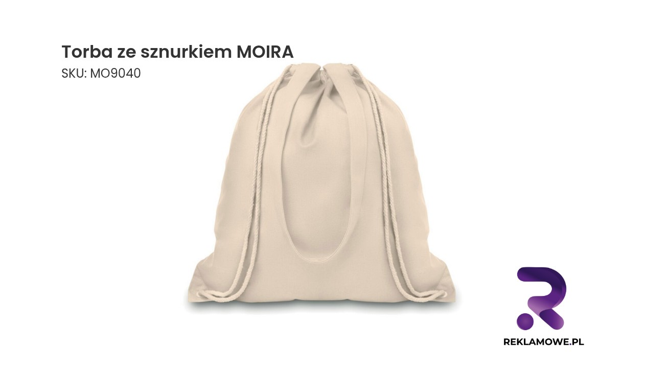 Torba ze sznurkiem MOIRA w kolorze szarym, idealna do przechowywania drobnych przedmiotów