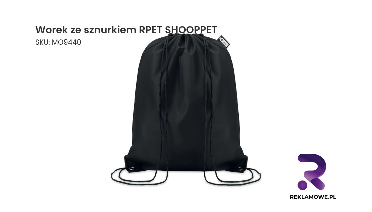 Worek ze sznurkiem wykonany z materiału RPET marki SHOOPPET