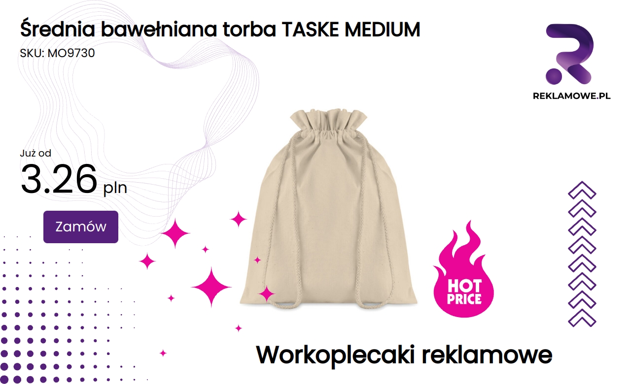 Średnia bawełniana torba TASKE MEDIUM