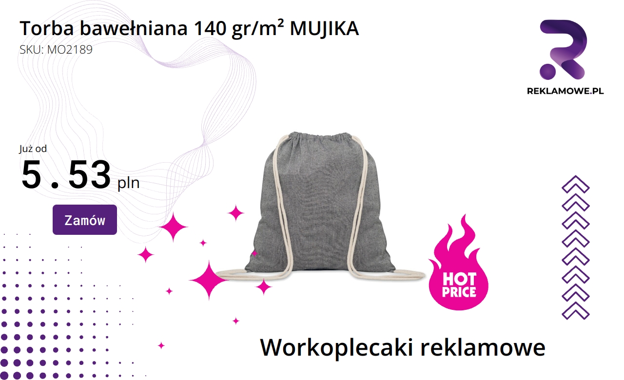 Torba bawełniana 140 gr/m² MUJIKA