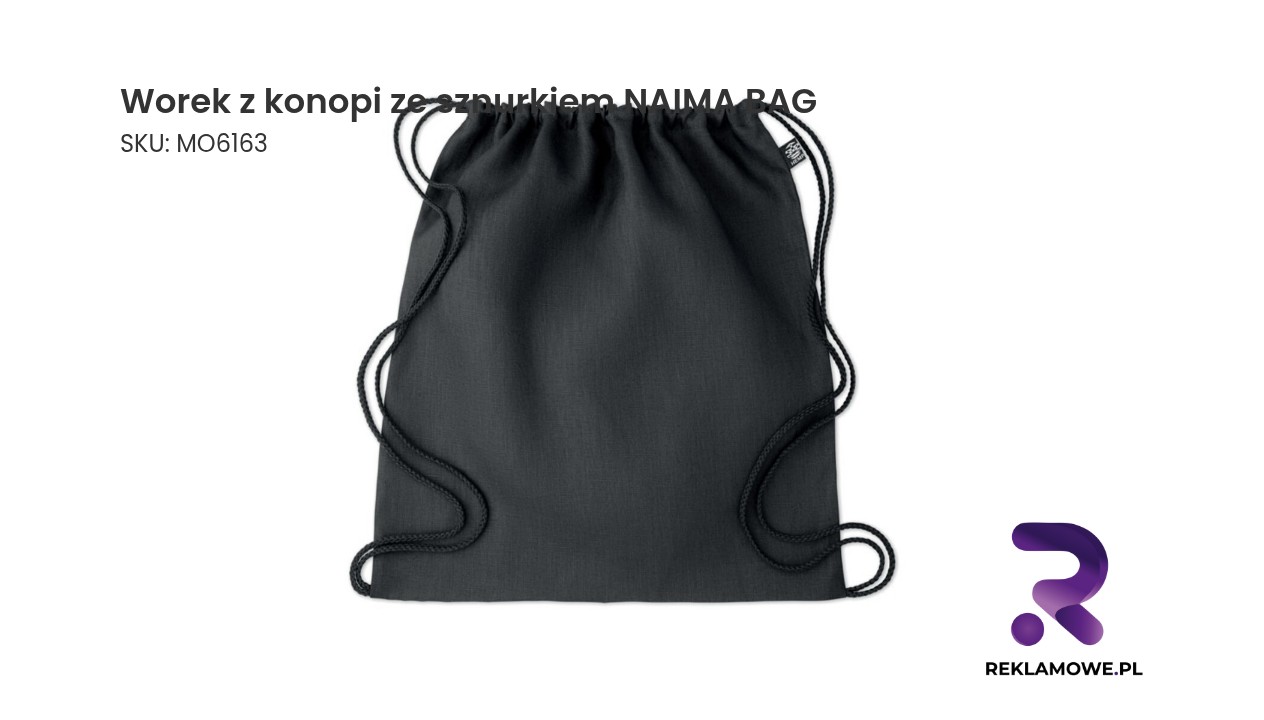 Worek z konopi ze sznurkiem NAIMA BAG