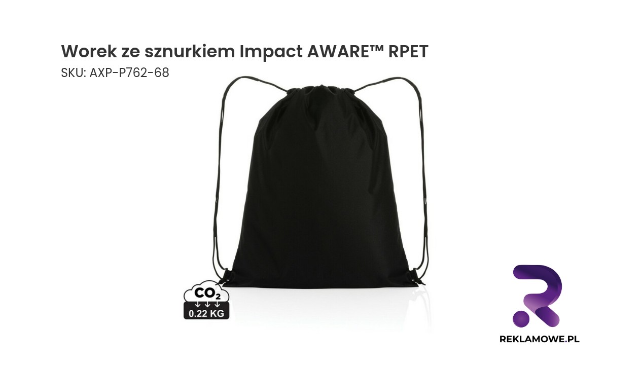 Worek ze sznurkiem Impact AWARE wykonany z materiału RPET