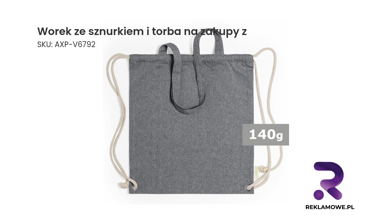 Worek ze sznurkiem i torba na zakupy z materiału przyjaznego środowisku