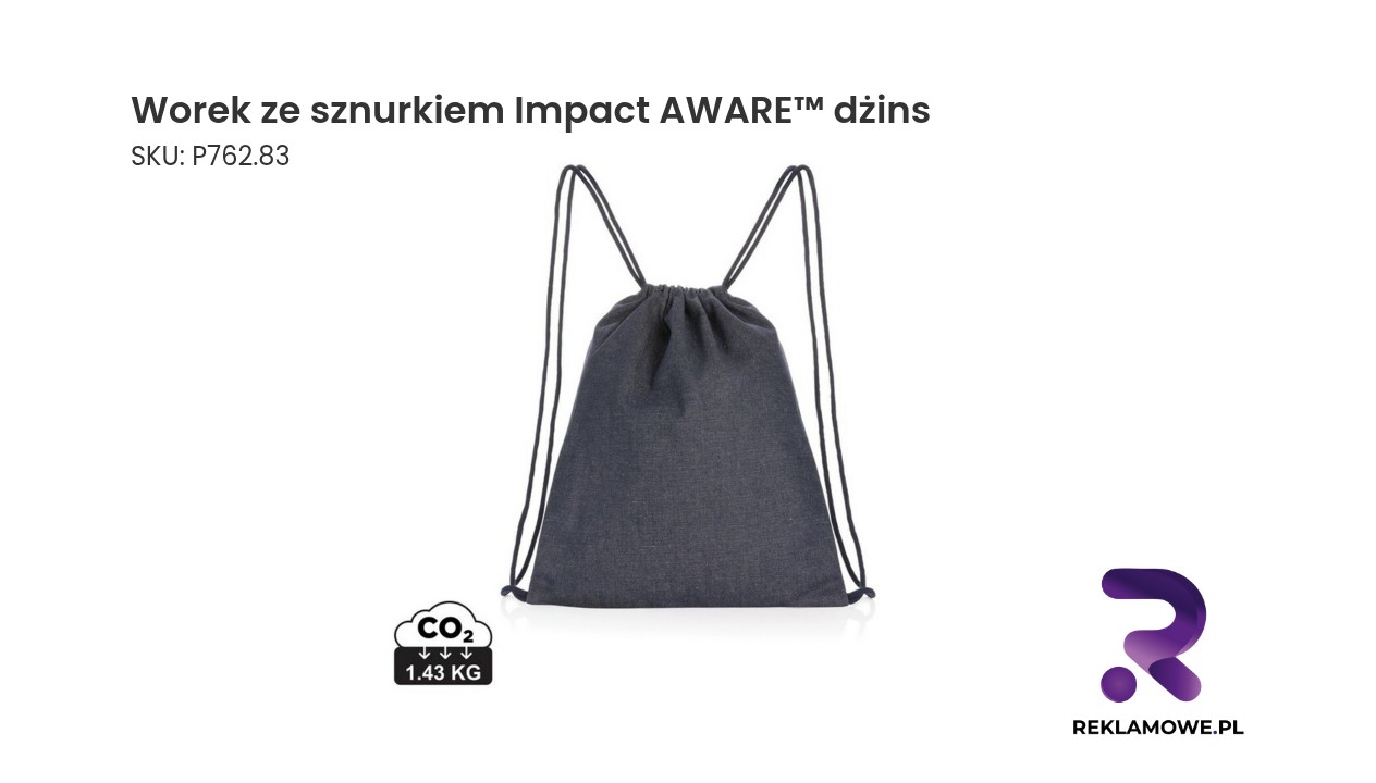 Worek ze sznurkiem Impact AWARE wykonany z dżinsu