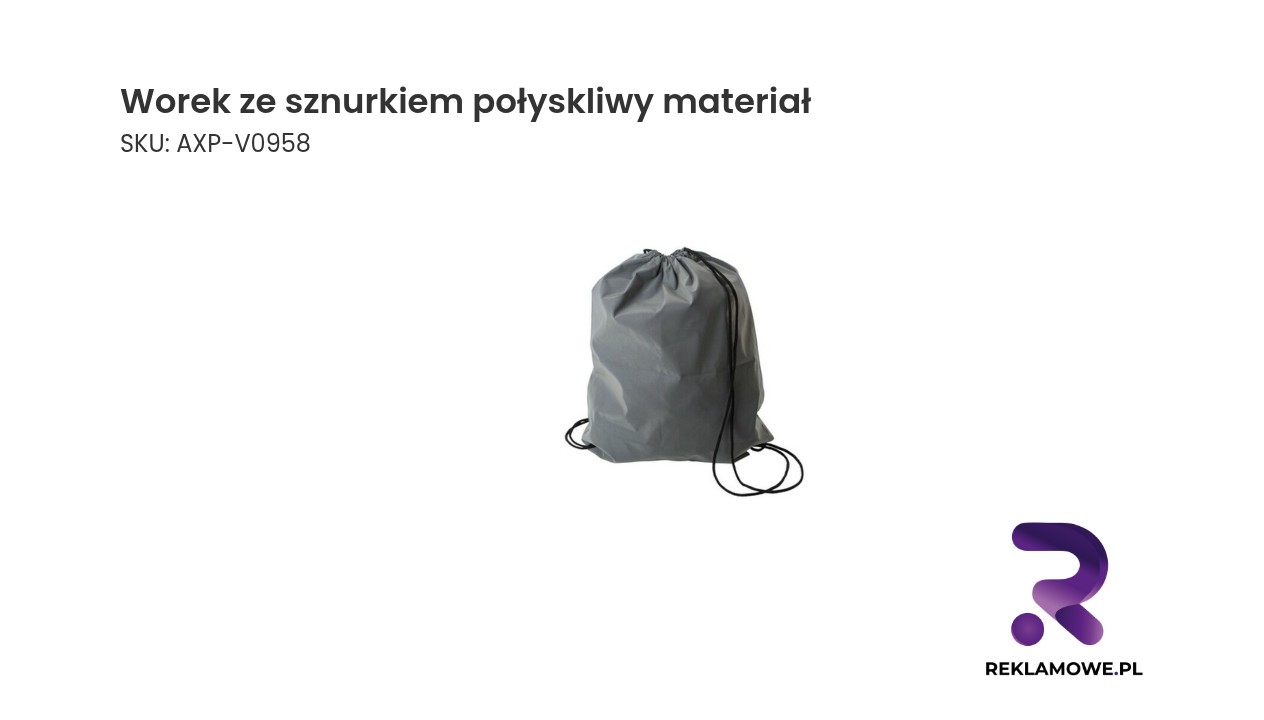 Worek ze sznurkiem, połyskliwy materiał Worek ze sznurkiem wykonany z połyskliwego materiału
