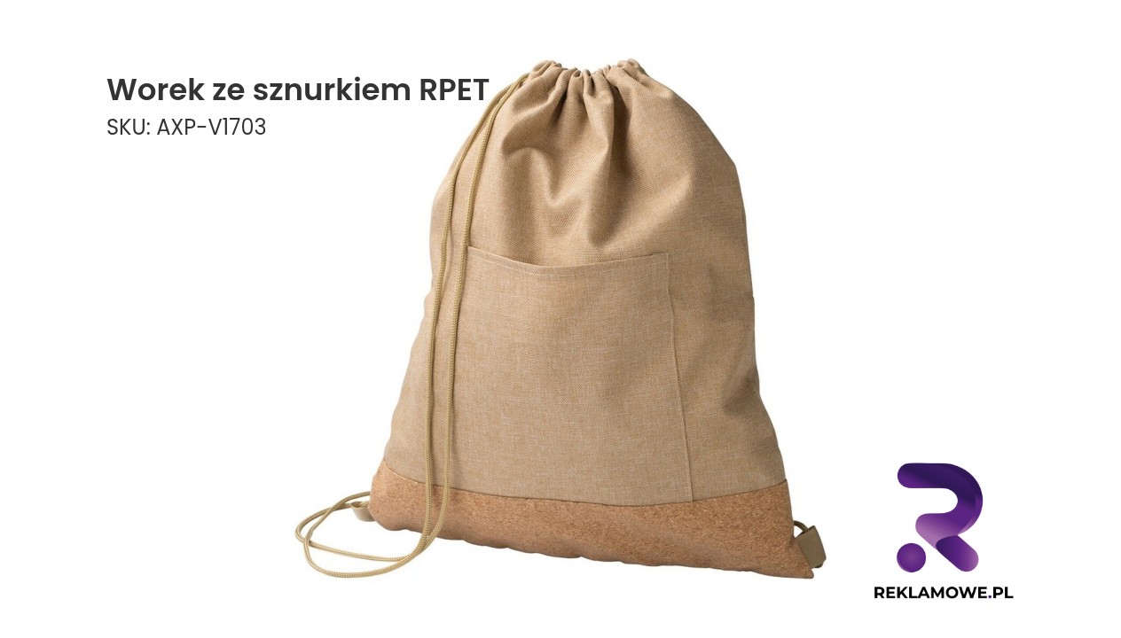 Worek ze sznurkiem wykonany z RPET