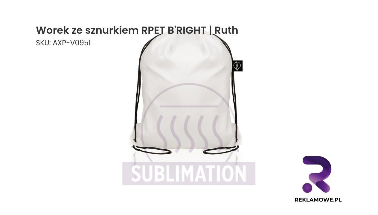 Worek ze sznurkiem RPET B'RIGHT