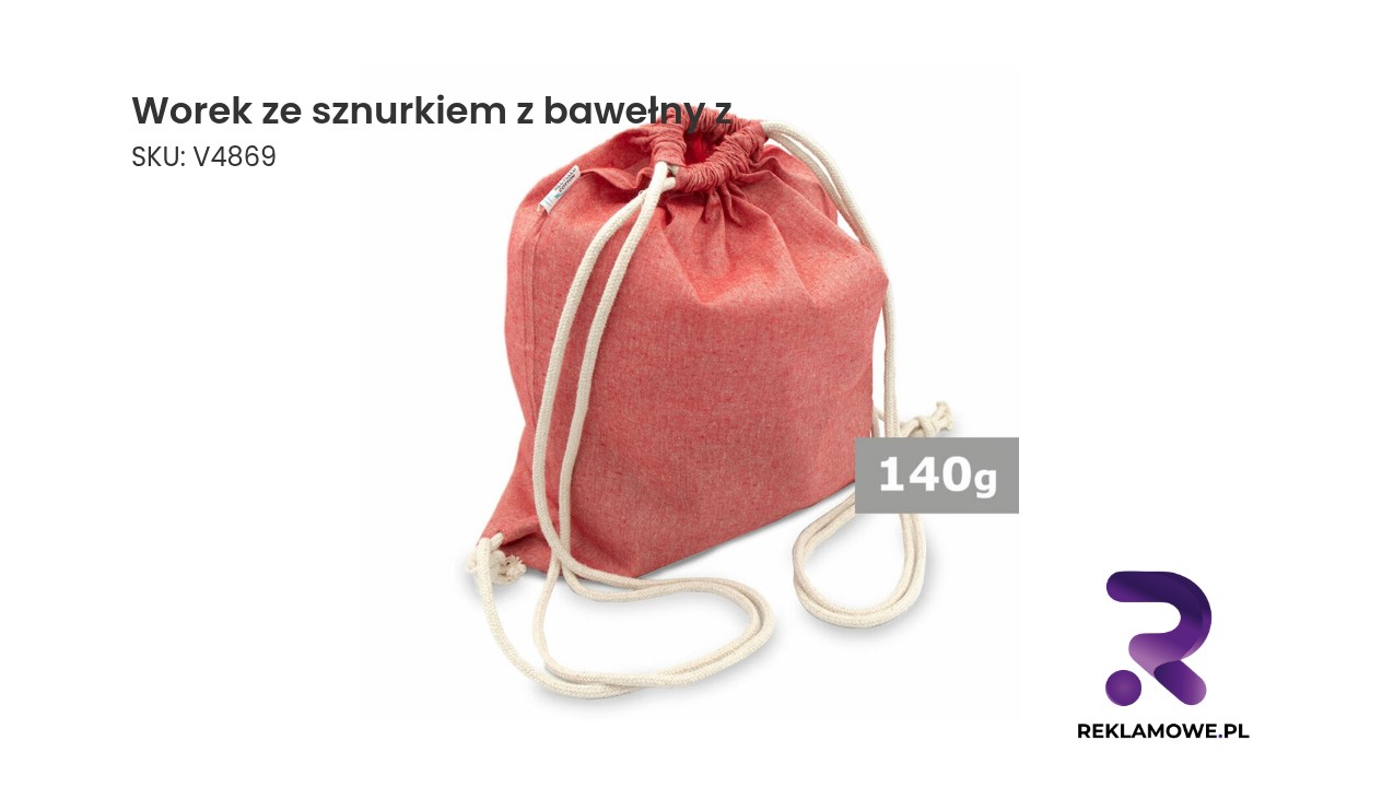 Worek ze sznurkiem wykonany z bawełny