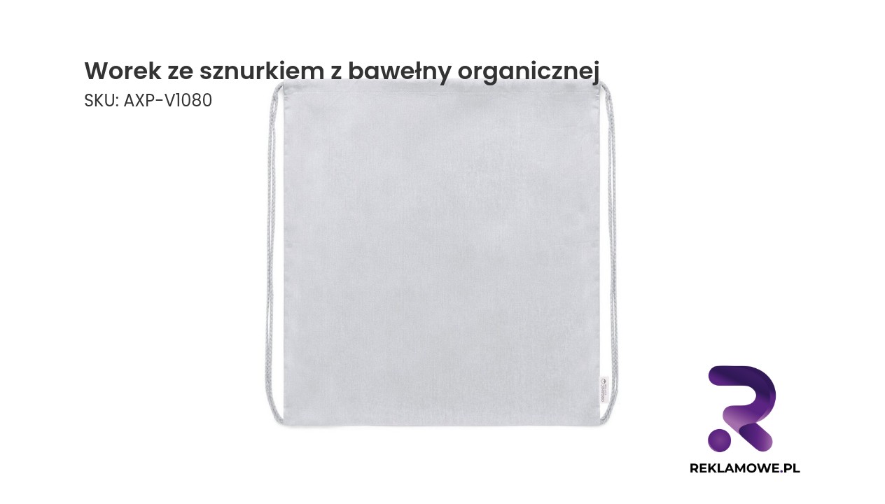 Worek ze sznurkiem wykonany z bawełny organicznej