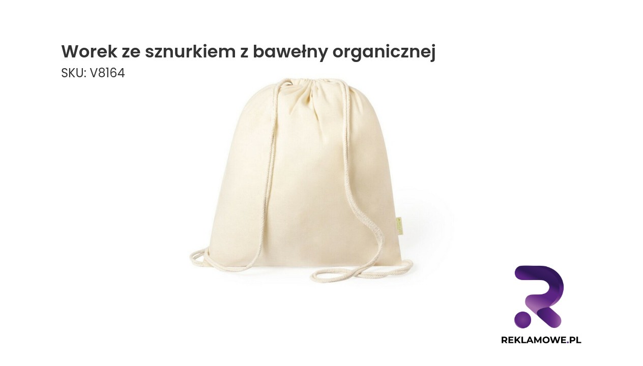 Worek ze sznurkiem wykonany z bawełny organicznej